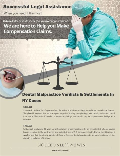 Medical Malpractice/Wrongful Death: $450,000 pre-suit settlement against local . . Dental malpractice verdicts and settlements